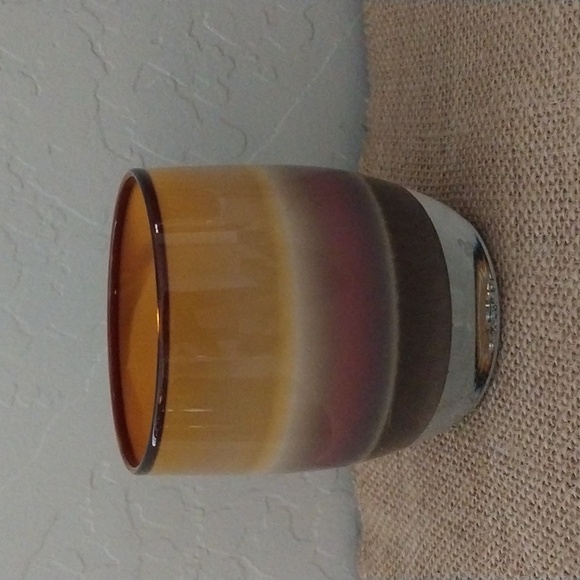 Glassybaby "Hero" Glass Candle Votive Holder Fall Brown Cognac Amber With Yellow - Picture 11 of 11